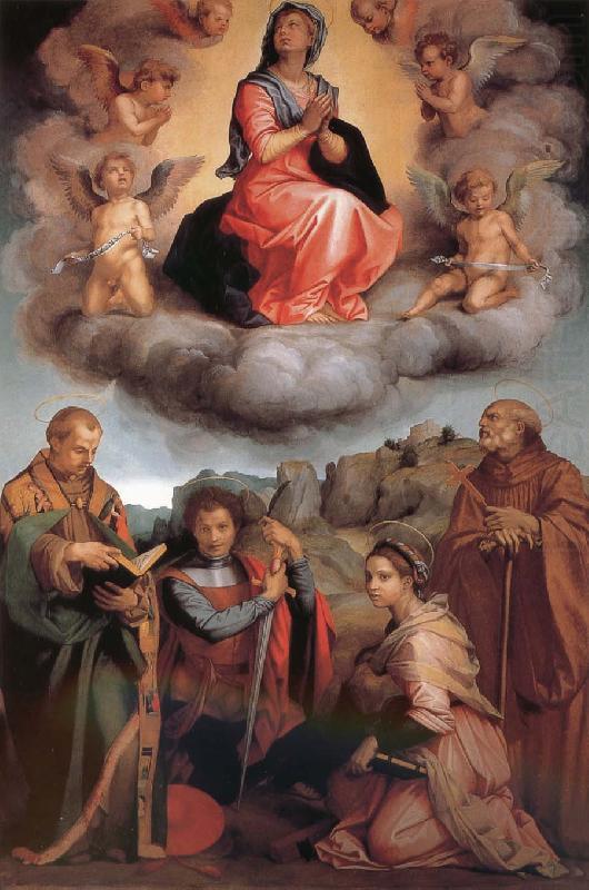 Andrea del Sarto Glory of Virgin Mary and four Christ china oil painting image